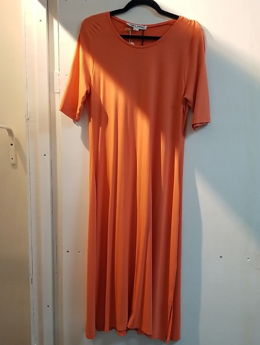 Classic Scoop-Neck Orange Maxi Dress